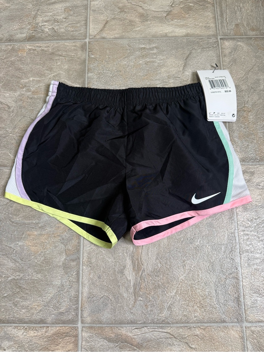 Nike Dri Fit Running Shorts Girls Size Medium Black 327358-G5S NWT